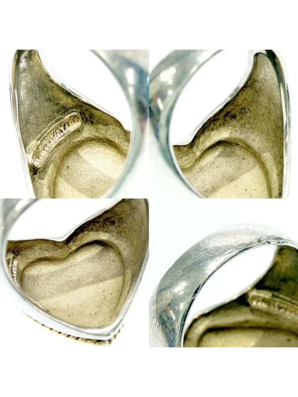 Tiffany & Co Silver Gold Full Heart Twisted Rope Ring